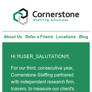 Thanks for sharing your opinion of Cornerstone!